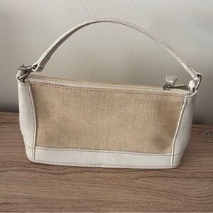 Coach Demi Bleecker 6115 Linen Leather Bag Purse pochette
